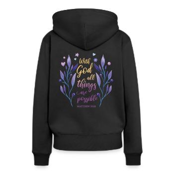Religiöses Zitat Christliches Geschenk - Frauen Premium Bio Hoodie - Schwarz - Hinten - Julia (174cm)