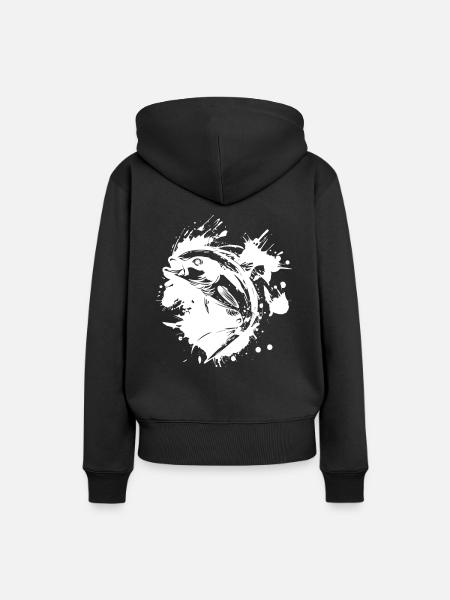 Angeln - Frauen Premium Bio Hoodie - Schwarz