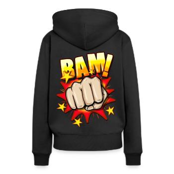 Cartoon fist - Sweat à capuche Premium bio Femme - noir - Dos - Julia (174cm)