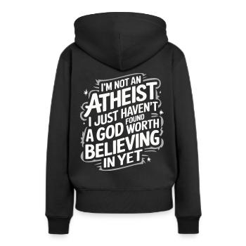 Atheismus Atheist Anti-Religion Agnostiker - Frauen Premium Bio Hoodie - Schwarz - Hinten - Julia (174cm)