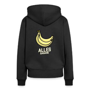 Alles Banane! Bananen vegan - Frauen Premium Bio Hoodie - Schwarz - Hinten - Julia (174cm)