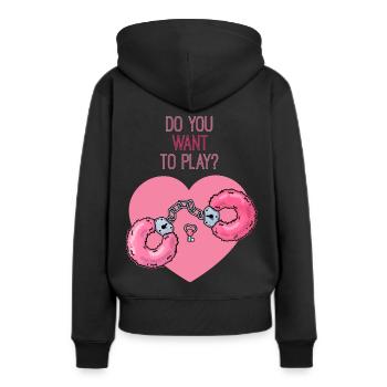 Bondage en peluche menottes fétiche sex toys - Sweat à capuche Premium bio Femme - noir - Dos - Julia (174cm)