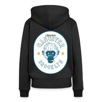Brooklyn Gangsters - Sweat à capuche Premium bio Femme - noir - Dos - Julia (174cm)