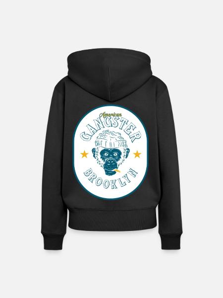 Brooklyn Gangster - Frauen Premium Bio Hoodie - Schwarz