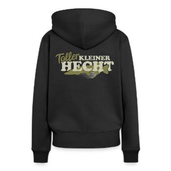 Great pike angler Angel fishing sayings gift - Women’s Premium Organic Hoodie - black - Back - Julia (174cm)