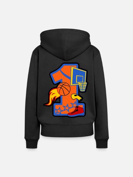 Basketball 1. Geburtstag Party Nummer 1 - 1 Jahre - Frauen Premium Bio Hoodie - Schwarz