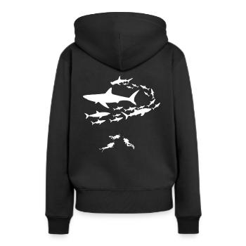 Plongeur requin plongée requin plongée requins cadeau - Sweat à capuche Premium bio Femme - noir - Dos - Julia (174cm)