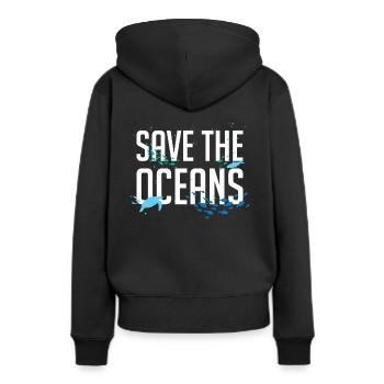 Protéger l'océan Sauvegarder le cadeau de plongée sous-marine - Sweat à capuche Premium bio Femme - noir - Dos - Julia (174cm)