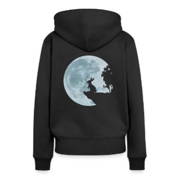 Easter bunny easter full moon longing love gift - Women’s Premium Organic Hoodie - black - Back - Julia (174cm)