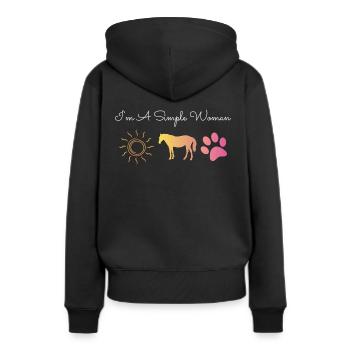 Femme cheval chien soleil chevaux été plaisir cadeau - Sweat à capuche Premium bio Femme - noir - Dos - Julia (174cm)