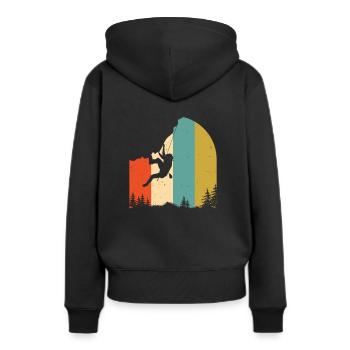 Escalade Vintage cadeau alpiniste alpiniste - Sweat à capuche Premium bio Femme - noir - Dos - Julia (174cm)