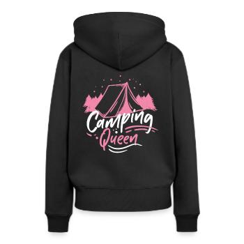 Camping Reine Campen caravane camper cadeau - Sweat à capuche Premium bio Femme - noir - Dos - Julia (174cm)