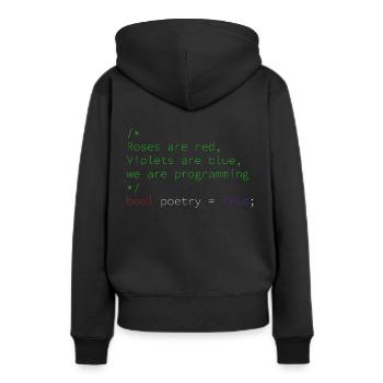 Poetische Programmierung - Frauen Premium Bio Hoodie - Schwarz - Hinten - Julia (174cm)