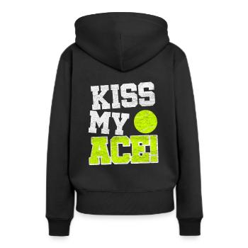 Tennis Tennisspiel Tennis-match Tennisball - Frauen Premium Bio Hoodie - Schwarz - Hinten - Julia (174cm)
