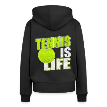 Tennis is life Tennisball Tennisspiel Tennis-match - Frauen Premium Bio Hoodie - Schwarz - Hinten - Julia (174cm)