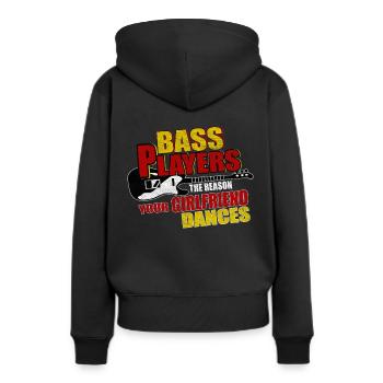 Basse basse - Sweat à capuche Premium bio Femme - noir - Dos - Julia (174cm)