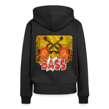 Bassiste bassiste bassiste bassiste guitariste - Sweat à capuche Premium bio Femme - noir - Dos - Julia (174cm)