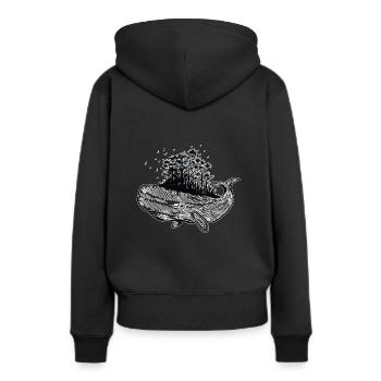 Meerestiere Meeresbewohner - Frauen Premium Bio Hoodie - Schwarz - Hinten - Julia (174cm)