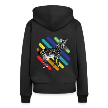 Zebra - Sweat à capuche Premium bio Femme - noir - Dos - Julia (174cm)