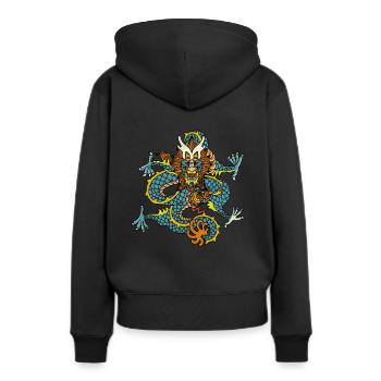 Asie - Sweat à capuche Premium bio Femme - noir - Dos - Julia (174cm)