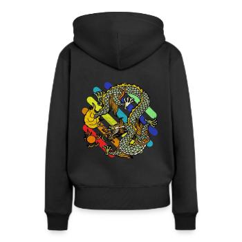 créatures mythiques - Sweat à capuche Premium bio Femme - noir - Dos - Julia (174cm)