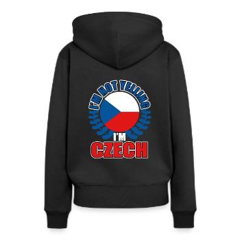République tchèque - Sweat à capuche Premium bio Femme - noir - Dos - Julia (174cm)