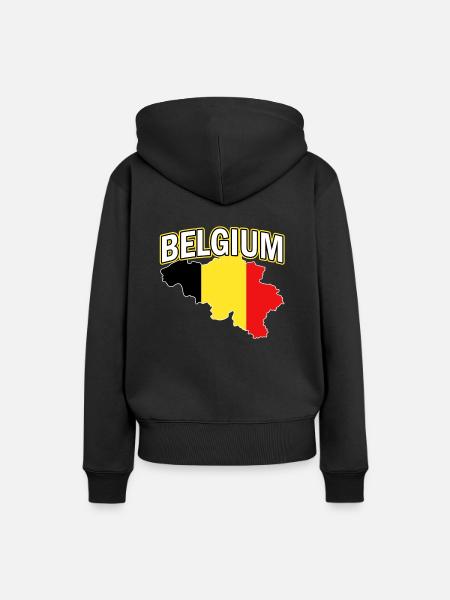 Belgien - Frauen Premium Bio Hoodie - Schwarz