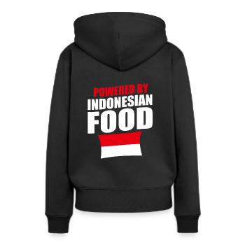 Indonésie drapeau Bali - Sweat à capuche Premium bio Femme - noir - Dos - Julia (174cm)