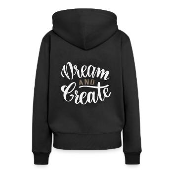 Statement cooler Spruch coole Sprüche Träume Traum - Frauen Premium Bio Hoodie - Schwarz - Hinten - Julia (174cm)