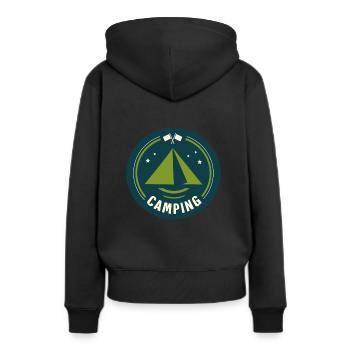 Zelt Zelten Camping Camper - Frauen Premium Bio Hoodie - Schwarz - Hinten - Julia (174cm)