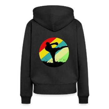 Kickboxen Kampfsport - Frauen Premium Bio Hoodie - Schwarz - Hinten - Julia (174cm)