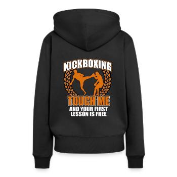 Kickboxing - Frauen Premium Bio Hoodie - Schwarz - Hinten - Julia (174cm)