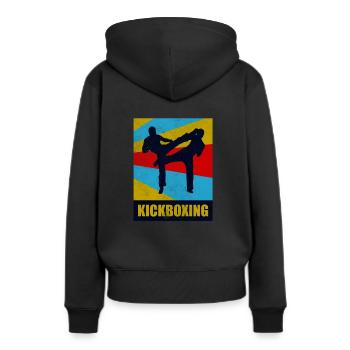 Kickboxing - Frauen Premium Bio Hoodie - Schwarz - Hinten - Julia (174cm)