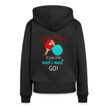 Pingpong Tischtennisball Tischtennisschläger - Frauen Premium Bio Hoodie - Schwarz - Hinten - Julia (174cm)