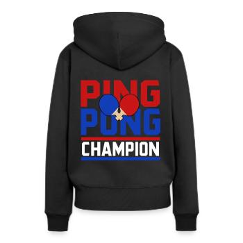 Ping-Pong Ping-Pong Ping ping-pong - Sweat à capuche Premium bio Femme - noir - Dos - Julia (174cm)