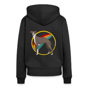 Chien de chasse, race, lévrier, chasse, amour, chien de chasse - Sweat à capuche Premium bio Femme - noir - Dos - Julia (174cm)