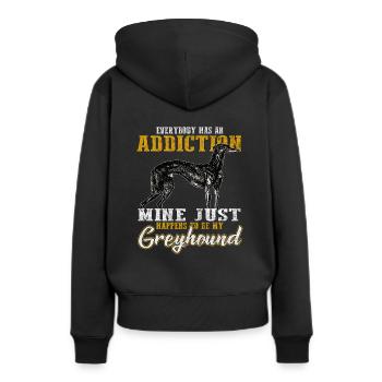 lévrier - Sweat à capuche Premium bio Femme - noir - Dos - Julia (174cm)