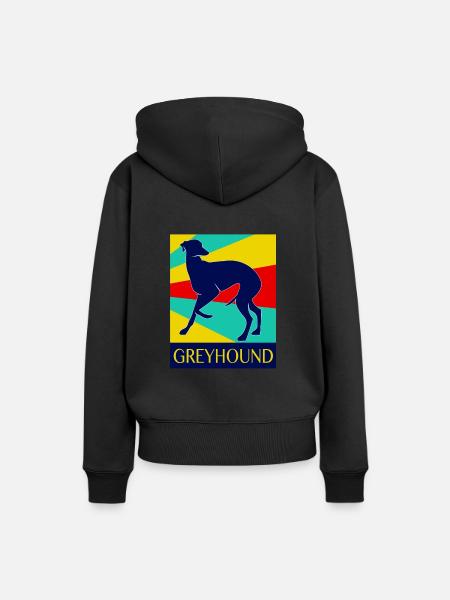 Windhund - Frauen Premium Bio Hoodie - Schwarz