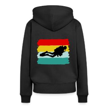 Plongeur plongeur plongeur plongeur plongeur plongeur - Sweat à capuche Premium bio Femme - noir - Dos - Julia (174cm)