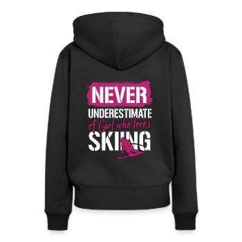 Skifahrer Skiurlaub Ski Winterurlaub Winterferien - Frauen Premium Bio Hoodie - Schwarz - Hinten - Julia (174cm)