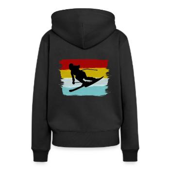 Ski skieur vacances de ski vacances d'hiver sport d'hiver - Sweat à capuche Premium bio Femme - noir - Dos - Julia (174cm)