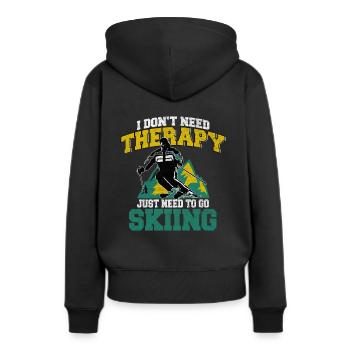 Skiurlaub Ski Wintersport Winterurlaub Skifahrer - Frauen Premium Bio Hoodie - Schwarz - Hinten - Julia (174cm)