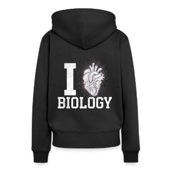 Biologe Lehrer - Frauen Premium Bio Hoodie - Schwarz - Hinten - Julia (174cm)