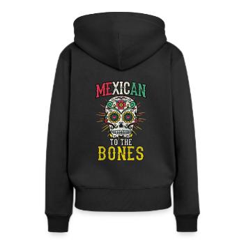 Mexiko Day of the Dead Totenkopf Mexikaner Mexico - Frauen Premium Bio Hoodie - Schwarz - Hinten - Julia (174cm)