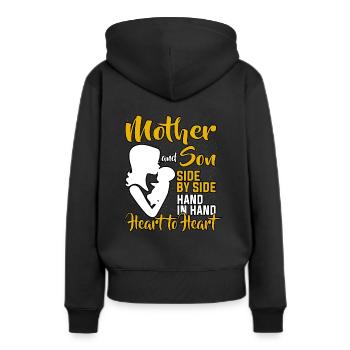 Mama Mutterliebe Sohn - Frauen Premium Bio Hoodie - Schwarz - Hinten - Julia (174cm)