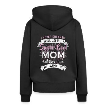 Meilleure maman Maternité Maman Maman Amour Maman - Sweat à capuche Premium bio Femme - noir - Dos - Julia (174cm)