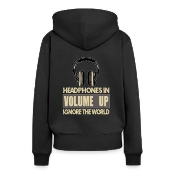 casque - Sweat à capuche Premium bio Femme - noir - Dos - Julia (174cm)