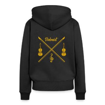 Violon violon - Sweat à capuche Premium bio Femme - noir - Dos - Julia (174cm)