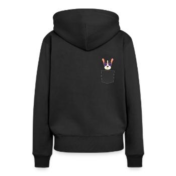 Hund lustige Tiere - Frauen Premium Bio Hoodie - Schwarz - Hinten - Julia (174cm)
