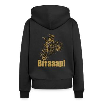 Motocross sports extrêmes - Sweat à capuche Premium bio Femme - noir - Dos - Julia (174cm)